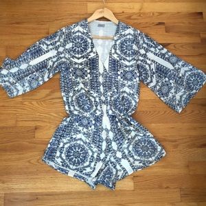 Blue and white Abbeline Romper